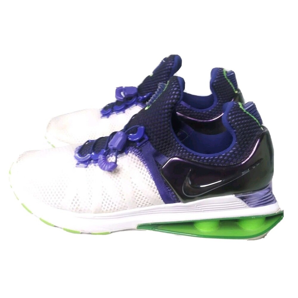 Nike Shox Gravity Shoes Women's Size 10 Sneakers White Dark Violet Volt